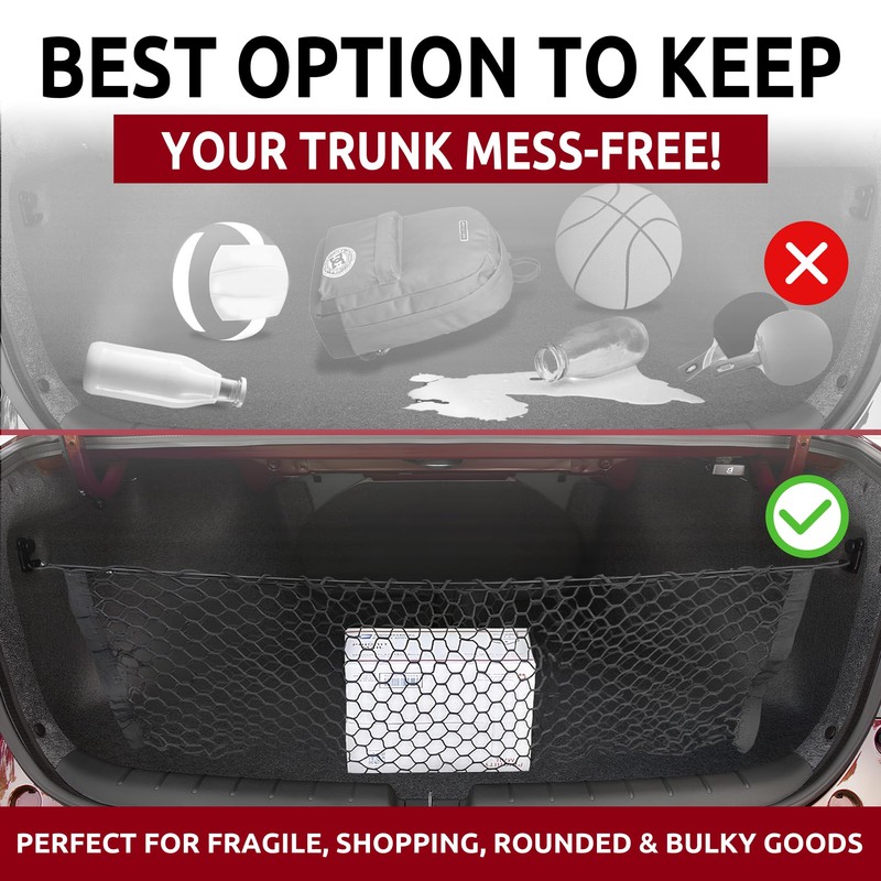 Envelope Style Automotive Elastic Trunk Mesh Cargo Net for Honda