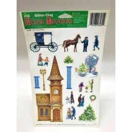 Mello Smello #9 THE CLOCK TOWER Cling Mello Smello Dicken's Traditions  Christmas vtg window