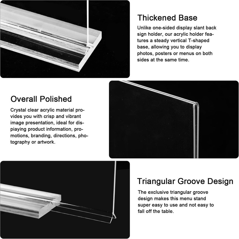 ROSSHINE A5 Menu Holders, 3pack Double Side Display Acrylic Sign