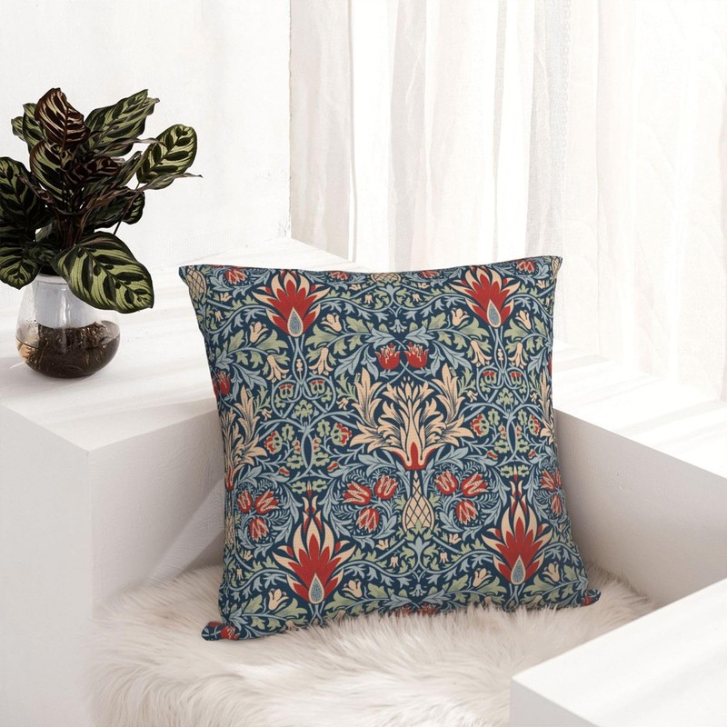 Keebik William Morris Pattern Throw Pillow Covers Decorative Outdoor Soft
