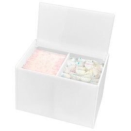 DELIPPLY Tampon Box for Bathroom, Tampons and Pads Storage Holder, Women Period Organizer Container, White