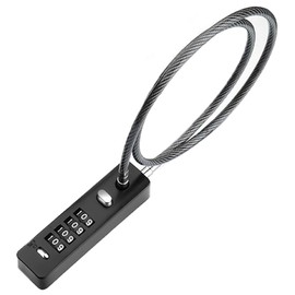 Combination Lock 4-Digit Steel Cable Small Padlock with a Combination Combination Padlocks for Luggage Suitable for Cabinet Lockers Fence Toolbox Gate Pet Doors Refrigerator Doors Helmet