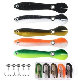 Soft Bionic Fishing Lure,5Pcs 10cm Bionic Fishing Lure for Saltwater & Freshwater, Creative Realistic Finshing Lure Fishing Accessory,Mock Lure Can Bounce,Suitable for Fishing Lovers Outdoor