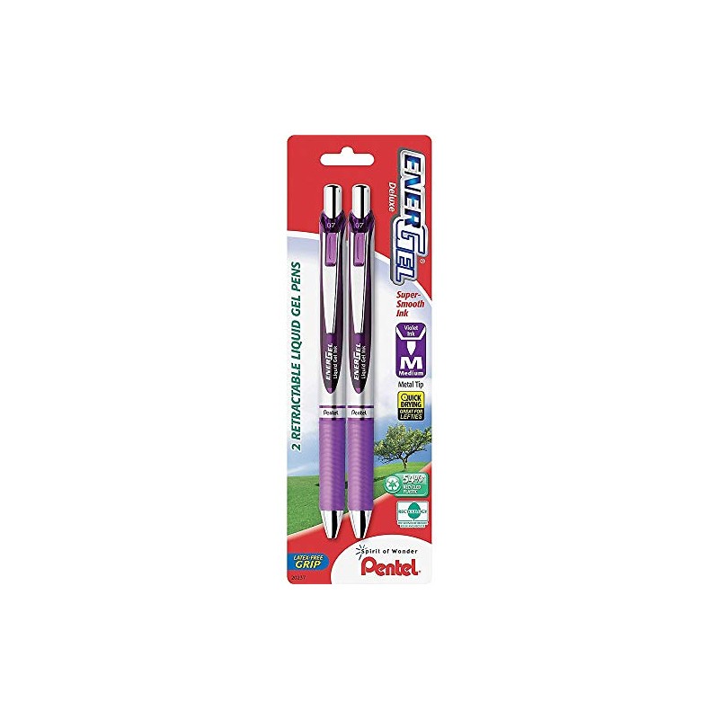Pentel EnerGel Deluxe RTX Retractable Liquid Gel Pen, 0.7mm, Metal