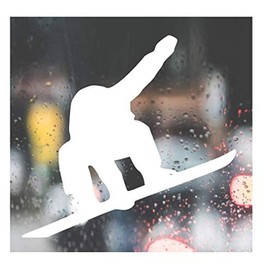 Custom Decal Car for Snowboarder Snowboarding for Car, Truck, Funny, Tumbler, Window, Motorcycle, Helmet, Bumper, Decal for Laptop, Phone, Home Decoration / 4 in x 4.5 in/White