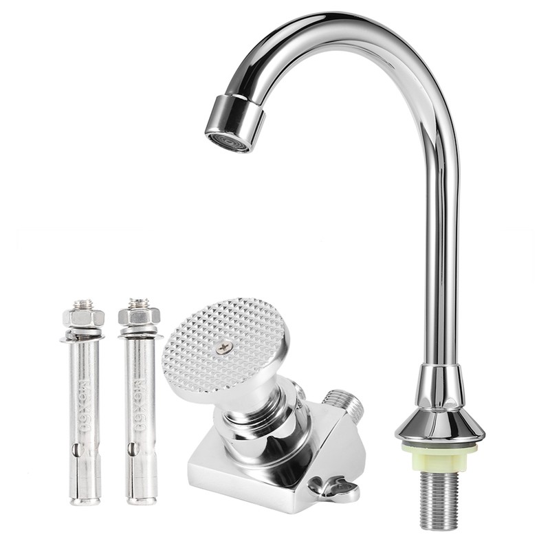 G1/2in Thread Copper Floor Mounted Foot Pedal Basin Faucet Sink