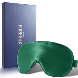 Eye Mask,100% Mulberry High-end Pure Silk Sleep Mask with Gift Box, H HOME-MART Luxuriously Padded Silk Eye Sleeping Mask Silk Eye Mask Comfortable Soft Silk Sleep Masks for Men Women Traveling