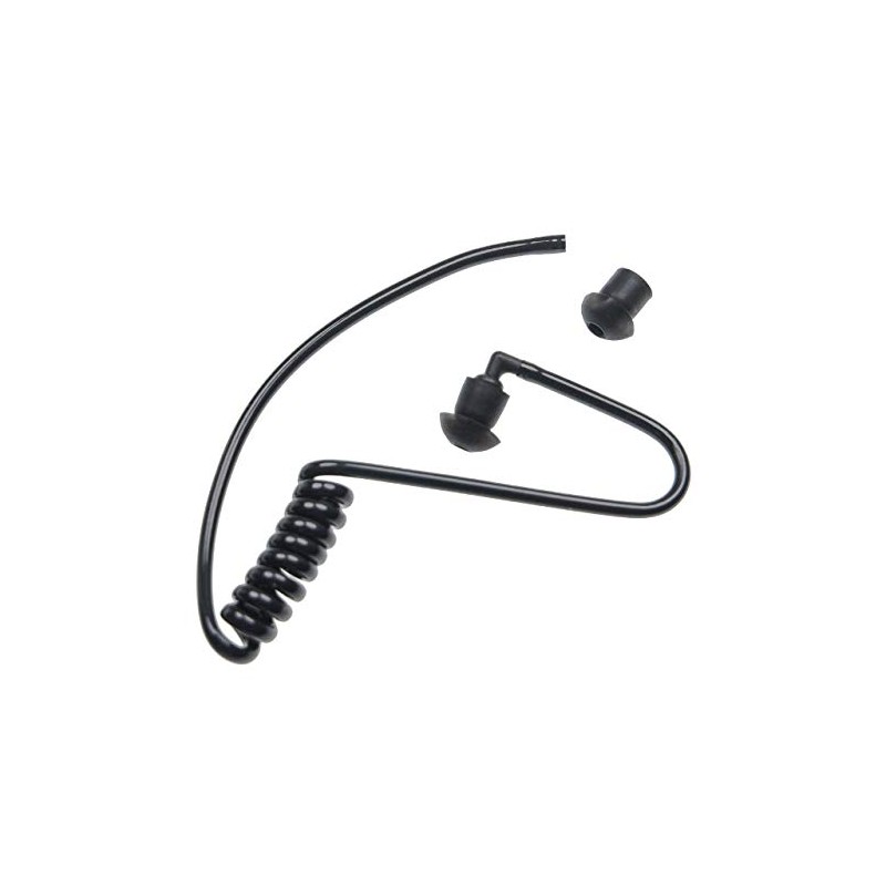 vhbw Security Sound Tube Earphones 2 x Ear Plugs Black/Transparent