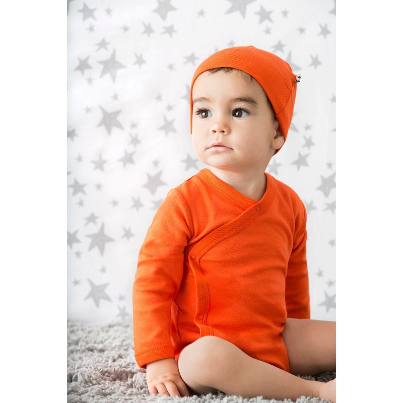 Babysoy Organic Long Sleeve Modern Solid Kimono Bodysuit/Onesie