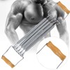 Fitness Chest Expander Spring Chest Expander, Wooden Handle Removable Spring