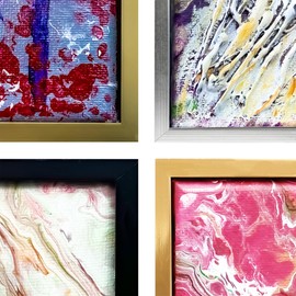 Royal Designs, Inc. Premium Aluminum Floating Canvas Painting-Picture Frame, Easy Assembly, Over 1500 Options Available, PF-1004-42x50-BBL, 42 x 50, Brushed Black