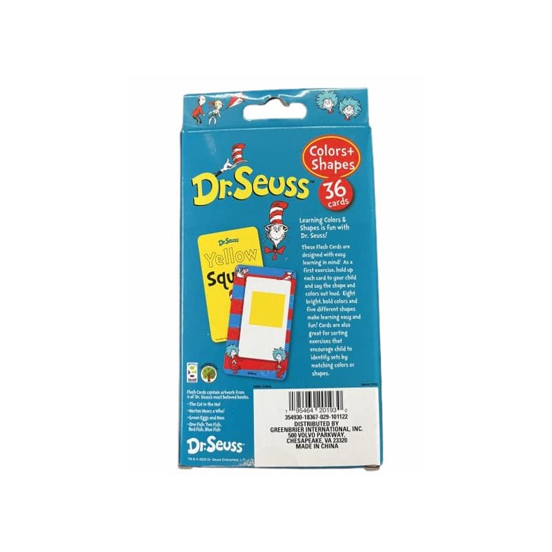 Dr. Seuss Educational Flash Cards Colours & Shapes