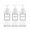 Shampoo Dispenser Refillable with Pump, YACEYACE 16.9oz Set of 3