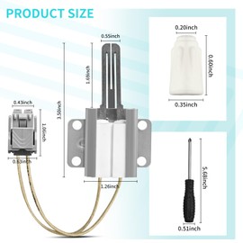 WB13X25500 for GE Oven JGB660SEJ4SS Gas Range Oven Igniter JGB700SEJ4SS PGB911SEJ2SS DS043KX 4369880 223C3381G029 501RB 180220MT1 AP5986244 PS11726670 Replacement with Screwdriver