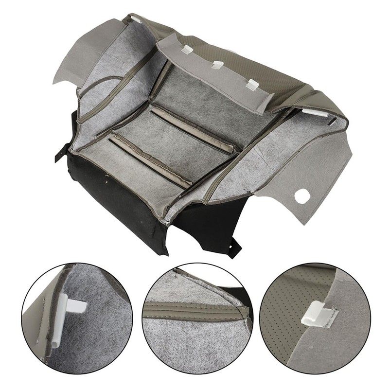labwork Artificial Leather Driver Side Bottom Seat Cover Gray Replacement
