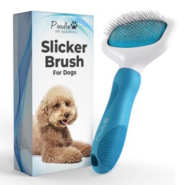 Poodle Pet Slicker Brush - For Dogs, Cats, and Rabbits - Removes Matted Fur, Knots, and Loose Hair - Suitable for Grooming Doodles and Goldendoodles with Short or Long Hair