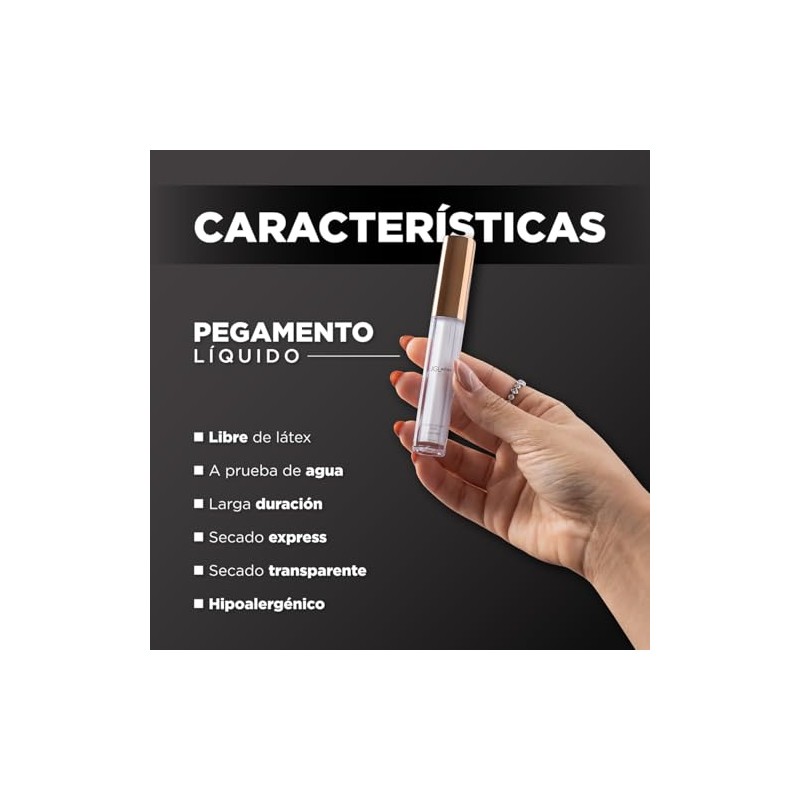 JGLashes- Pegamento liquido para pestañas libre de latex e impermeable
