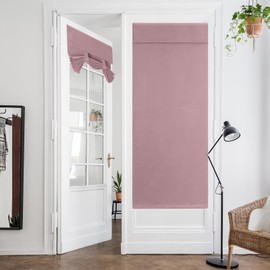 HOMEIDEAS Mauve French Door Curtain, Privacy Door Curtains for Door Window, French Door Blinds for Glass Door, Thermal Insulated Tie Up Shades Window Curtains, 26 X 68 Inch,1 Panel