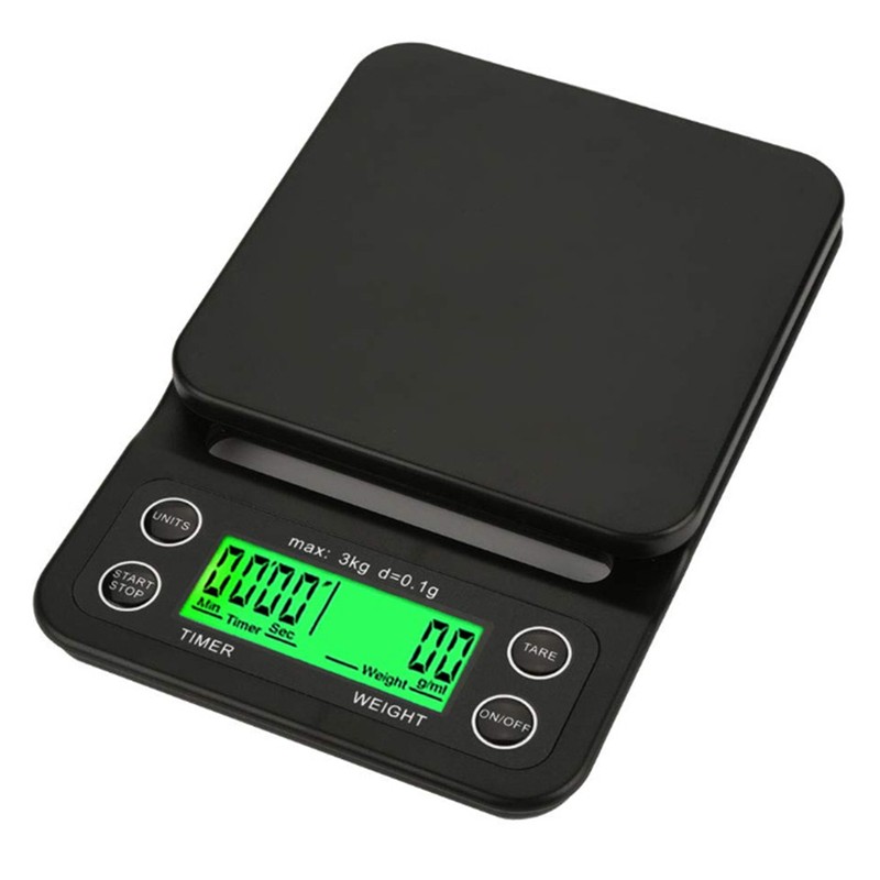 Kitchen Scale 3kg Capacity 0.1g Accuracy Digital Display Timer for