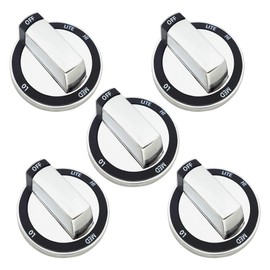 LoloWheat 5Pcs W10415450 Control Knob Fit for Whirlpool Stove Knob Replace WPW10415450,W10294797,W10325899,2118719, AP6021125,PS11754446, PD00007159 EAP11754446 Pack of 5