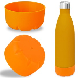 Linkidea 2 Pack Water Bottle Boot Compatible with 17oz S'well Original, BJPKPK, MIRA Cascade 17oz Cola Shaped Bottles, Silicone Bottle Boot Bottom Sleeve Cover Protector, Bottle Bumper (Orange)