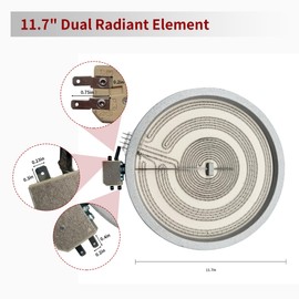 WB30T10155 11.8" Triple Radiant Surface Element Intended for Electric Stove, Replace 3026597 AP5791281 PS8754838 EAP8754838