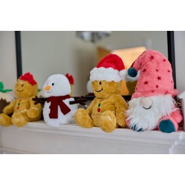 Warmies Gingerbread Man, Microwavable Slighly Scented with French Lavender, Chill in a Freezer for Cooling Relief, Cuddly Soft Warmer