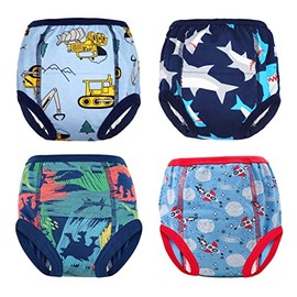 MooMoo Baby Training Underwear 4 Packs Absorbent Toddler Potty Training Pants for Boys and Girls-Cotton Animal Print 5T