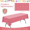 Spring rain 4 Pack Red and White Checkered Tablecloth 54x108