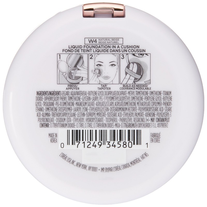 L'Oréal Paris True Match Lumi Cushion Foundation, W4 Natural Beige,