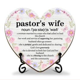 Pastor's Wife Gifts Pastor's Wife Appreciation Gifts for Women, Pastor's Wife Definition Wood Signs Plaque Heart Keepsake, Christian Gifts Religion Wood Signs Plaque Keepsake Home Desk Decor -FS403