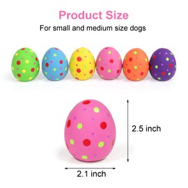 BRMDT Dog Squeaky Toys, 6 Pcs Egg Shape Interactive Rubber Dog Toys, Durable Chew Fetch Play Toys for Puppies Small Medium Dogs