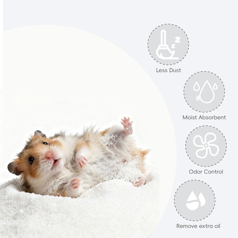 FiboPawer Hamster Sand Bath for Hamsters, Gerbils, Chinchillas, 2.2Lbs Less
