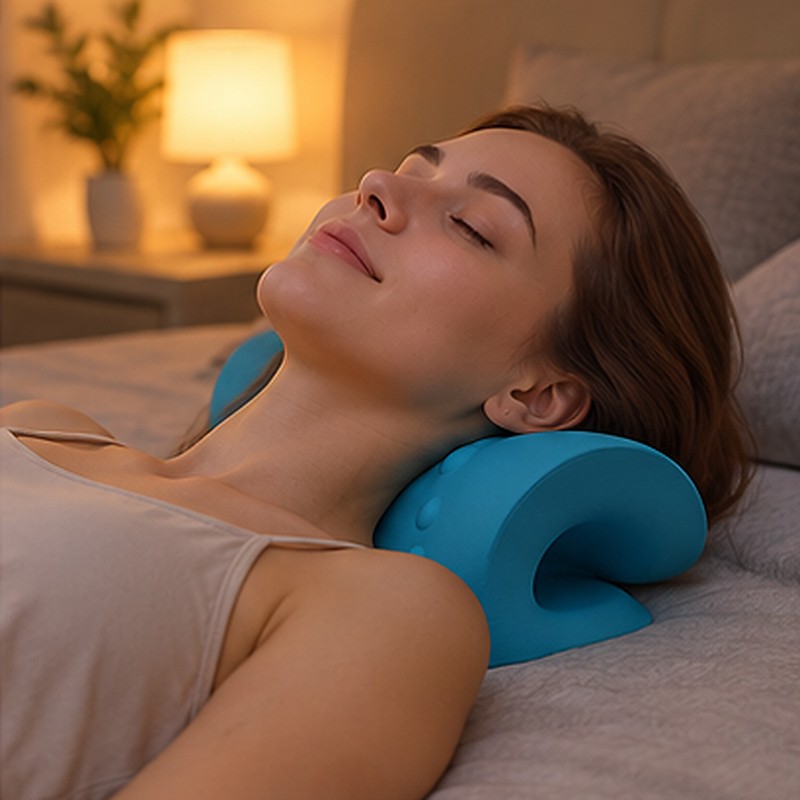 Neck Stretcher & Cervical Neck Pillow for Daily Relaxation –