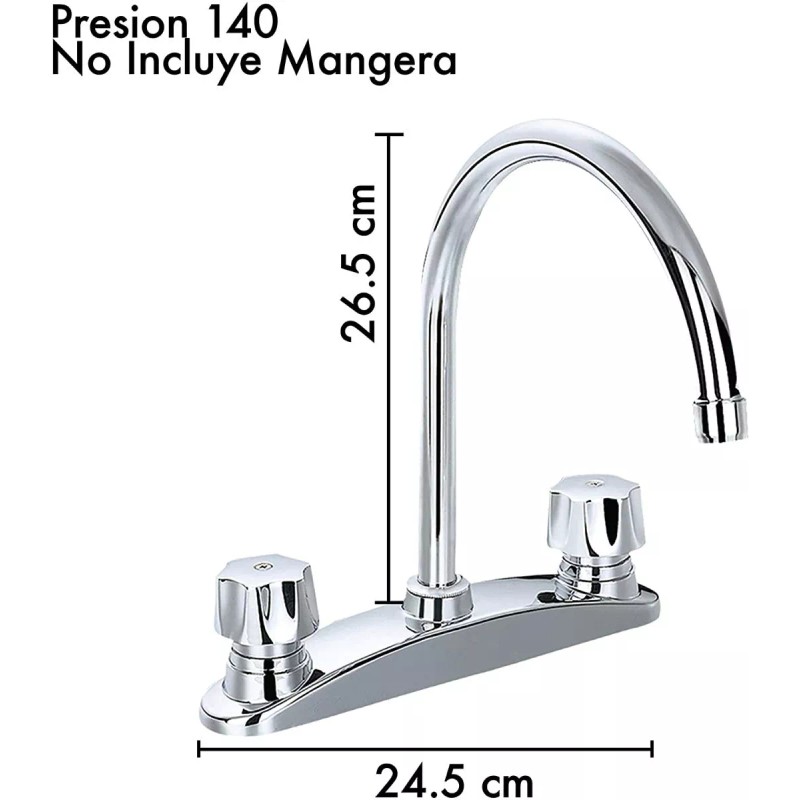 CNX Mezcladora Para Fregadero Meer, Acero Inox Cromado, Giro 360