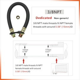 Engine Drain Port Oil Changing Hose 3/8" NPT, 14" Length Replaces STAN1438 Compatible with Tecumseh, Kohler Engines 3/8" Drain Port (Black 1pcs)
