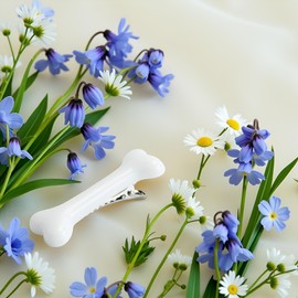 2Pcs White Dog Bone Hair Clips Hairpins Barrette,Punk Personality Women Lovely Hair Band Decoration Design Headwear Hair Clips, Hair Accessories