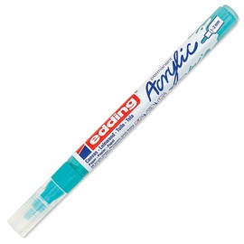 edding 5300 acrylic marker fine - turquoise - 1 waterproof acrylic paint marker - fine round tip 1-2mm - acrylic paint pens for drawing on canvas, art paper and wood - acrylic markers for pebbles