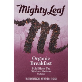 Mighty Leaf Tea Organic Breakfast Hand-Stiched Tea Bags, 15 ct