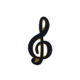 Miniblings Treble Clef Treble Clef Brooch Pin Badge Notes Black Gold Handmade Fashion Jewellery I Lapel Pin Button Pins, 20mm, Metal, No Stone