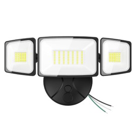 Onforu 75W Flood Lights Outdoor, 7000LM Brightness Security Lights Switch Controlled, 3 Adjustable Heads, IP65 Waterproof, 6500K Wall Mount Exterior LED Flood Light