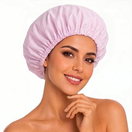 Aquior Gorros Ducha Reutilizables Mujer Gorro Impermeable Varias Capas Talla Grande Todo Tipo Cabello Uso Spas Hogares Salones Belleza Morado