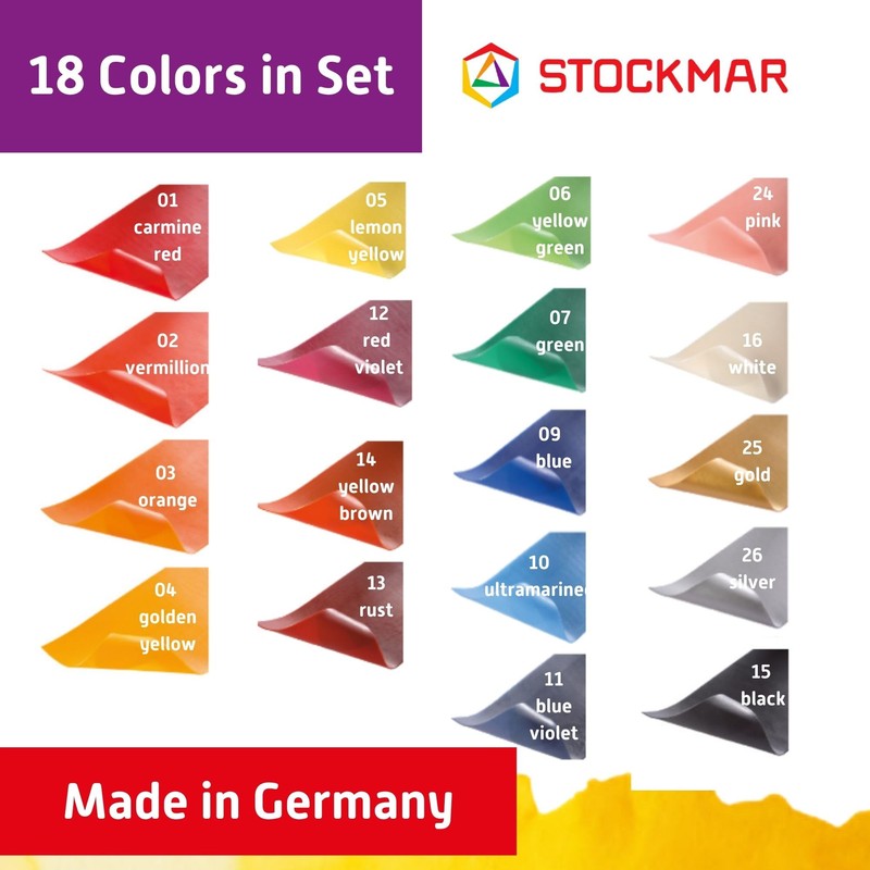 Stockmar Wachsfolien 20 x 4 cm - 18 Farben sortiert