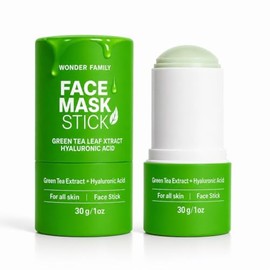 WONDER FAMILY Mascarilla De Té Verde En Barra - Limpiador De Poros Green Stick - Previene Los Puntos Negros - Arcilla Hidratante Limpieza Profunda -  