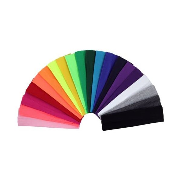 12 C Asst Headbands Cotton Elastic Stretch Absorbent Quality Soft