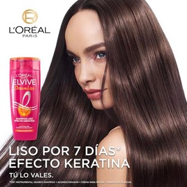 L'Oréal Paris Elvive Dream Liso Shampoo, Efecto Keratina Anti Frizz Hasta por 72h, Resistente a la Humedad, Cabello Liso y Suave, 680ml