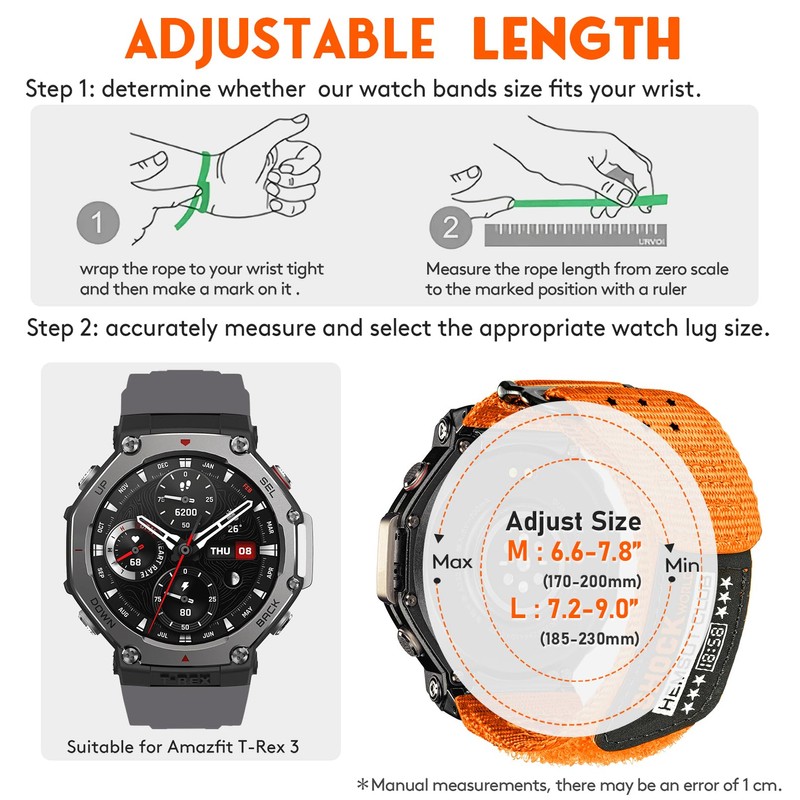 FIILIIX Watch Bands Compatible with Amazift T-Rex 3 Nylon Strap,
