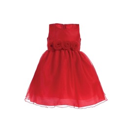 Pink Princess Christmas Dresses for Girls - Gold, Silver, Purple, Red Baby Toddler Outfits - Made in USA (Red, 6-12 mo)