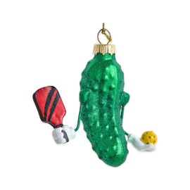 Kurt S. Adler Glass Pickleball Pickle Ornament 3 Inch