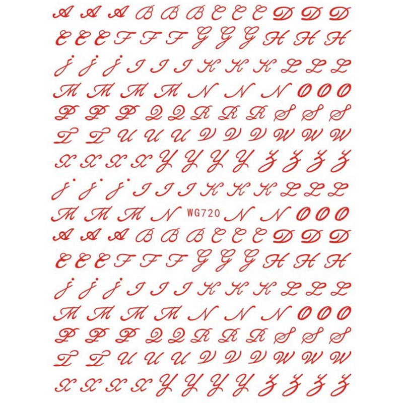 LANODO 6 Pcs Nail Stickers Alphabet 3D English Letters (6